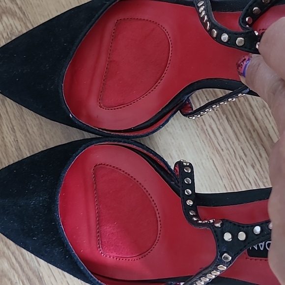 Charles Jourdan Black Suede High Heels - Picture 4 of 8